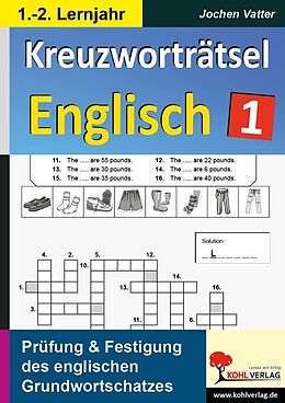 E-Book (pdf) Kreuzworträtsel Englisch / 1.-2. Lernjahr von Jochen Vatter