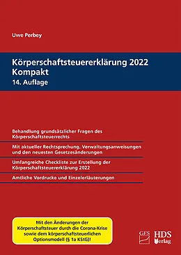 E-Book (pdf) Körperschaftsteuererklärung 2022 Kompakt von Uwe Perbey