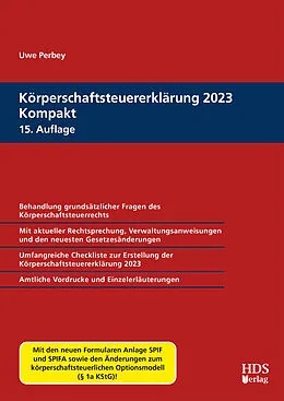 E-Book (pdf) Körperschaftsteuererklärung 2023 Kompakt von Uwe Perbey