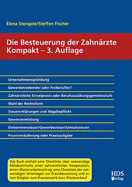 E-Book (pdf) Die Besteuerung der Zahnärzte Kompakt von Elena Stengele, Steffen Fischer