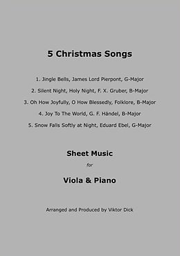 eBook (epub) 5 Christmas Songs - Sheet Music for Viola &amp; Piano de Viktor Dick
