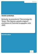 E-Book (pdf) Kritische, kommentierte Übersetzung des Textes "Îles Éparses, paradis originel", erschienen in National Geographic août 2009 von Amelie Landschulz