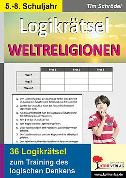 E-Book (pdf) Logikrätsel Weltreligionen von Tim Schrödel