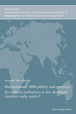 Couverture cartonnée Multinationals' HRM policies and practices de Desmond Tutu Ayentimi