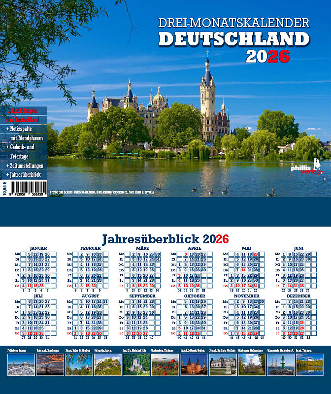 Drei-Monatskalender Deutschland 2026