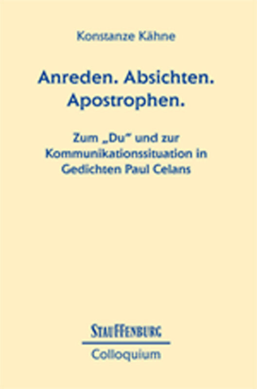 Anreden. Absichten. Apostrophen.