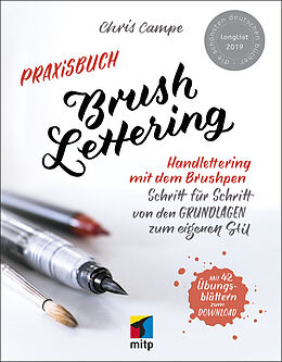 Kartonierter Einband Praxisbuch Brush Lettering von Chris Campe