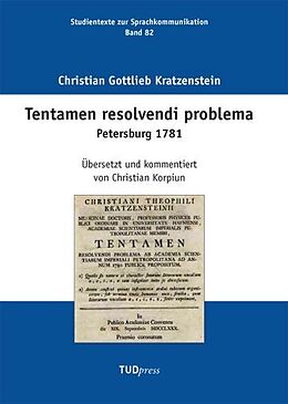 Kartonierter Einband Tentamen resolvendi problema von Christian Gottlieb Kratzenstein