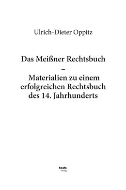 E-Book (pdf) Das Meißner Rechtsbuch von Ulrich-Dieter Oppitz