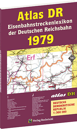 Kartonierter Einband ATLAS DR 1979 - Eisenbahnstreckenlexikon der Deutschen Reichsbahn von 