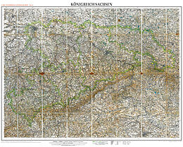 (Land)Karte Historische Karte: Königreich SACHSEN im Deutschen Reich - um 1905 [gerollt] von A. Herrich