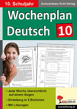 Kartonierter Einband Wochenplan Deutsch / Klasse 10 von 