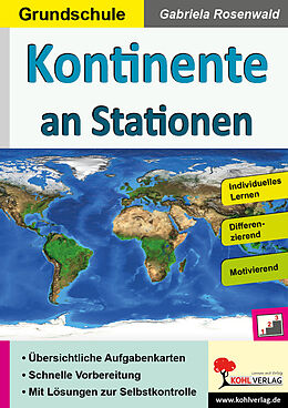 Kartonierter Einband Kontinente an Stationen / Grundschule von Gabriela Rosenwald