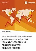 E-Book (pdf) Mezzanine-Kapital. Die (bilanz-)steuerliche Behandlung von Genussrechten von Mathias Obermaier