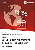 E-Book (pdf) What is the difference between Judaism and Zionism? The impact of religion on political decision-making in the Israeli-Palestinian conflict von Ruth Esther Schwarz