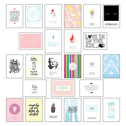 Textkarten / Symbolkarten Postkarten Set  Postkarten Sprüche mit 25 hochwertigen versch. liebevollen Motiven und wunderschönen Sprüchen und Zitaten von Lisa Wirth