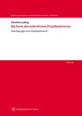 E-Book (pdf) Die Form des ordentlichen Privattestaments von Dorothea Ludwig