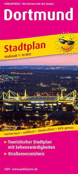 gefaltete (Land)Karte Dortmund von 