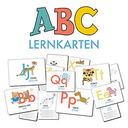 Textkarten / Symbolkarten ABC-Lernkarten der Tiere, Bildkarten, Wortkarten, Flash Cards mit Groß- und Kleinbuchstaben | Lesen lernen mit Tieren für Kinder im Kindergarten und der Grundschule von Lisa Wirth