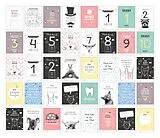 Kartonierter Einband 40 Baby Meilenstein-Karten für das 1. Lebensjahr für Mädchen und Junge. Baby Milestone Cards deutsch, zur Erinnerung der Entwicklung der ersten Monate. Geschenk-Set inkl. Box zur Aufbewahrung. Geschenkidee zur Geburt, Schwangerschaft, Taufe oder Baby Show von Sophie Heisenberg