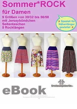 E-Book (epub) Sommer.ROCK Damenrock mit Seitentaschen in 5 Längen - Schnittmuster mit Nähanleitung von firstloungeberlin von Ina Schille