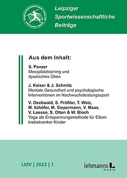 eBook (pdf) Leipziger Sportwissenschaftliche Beiträge de 