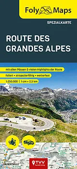 (Land)Karte FolyMaps Route des Grandes Alpes Spezialkarte von 