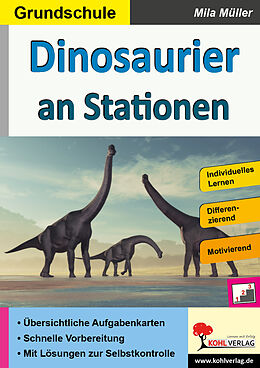 Kartonierter Einband Dinosaurier an Stationen / Grundschule von Autorenteam Kohl-Verlag