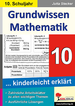 Kartonierter Einband Grundwissen Mathematik / Klasse 10 von Jutta Stecker