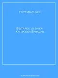 E-Book (epub) Beiträge zu einer Kritik der Sprache von Fritz Mauthner