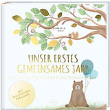 Fester Einband Babyalbum - UNSER ERSTES GEMEINSAMES JAHR (blau) von Pia Loewe