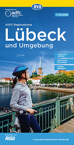 (Land)Karte ADFC-Regionalkarte Lübeck und Umgebung, 1:75.000, reiß- und wetterfest, GPS-Tracks Download von 