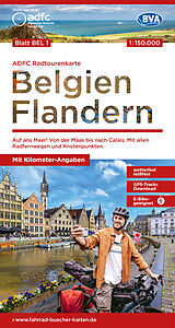 gefaltete (Land)Karte ADFC-Radtourenkarte BEL 1 Belgien Flandern 1:150.000, reiß- und wetterfest, E-Bike geeignet, GPS-Tracks Download von 