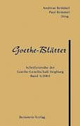 Kartonierter Einband Goethe-Blätter von Anthologie
