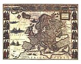 gerollte (Land)Karte Blaeu's Map of Europe von 1620 (Digitaldruck) von 