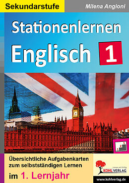 Couverture cartonnée Stationenlernen Englisch / 1. Lernjahr de Milena Angioni