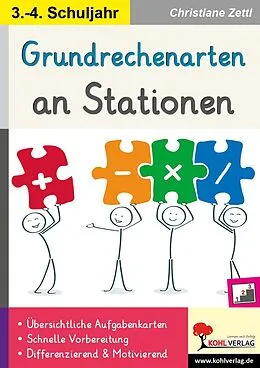 E-Book (pdf) Grundrechenarten an Stationen / Klasse 3-4 von Christiane Zettl