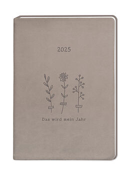 Kartonierter Einband Terminplaner Lederlook 2025 Taupe von 