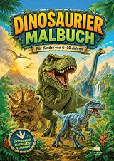 Kartonierter Einband Dinosaurier Malbuch für Kinder von 6-10 Jahren mit 70 starken Ausmalmotiven von 