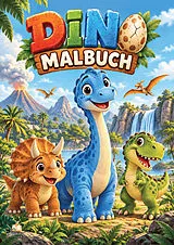 Kartonierter Einband Dino Malbuch für Kinder ab 4 Jahren mit 50 süßen Ausmalbildern von 