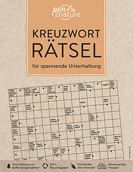 Kartonierter Einband Kreuzworträtsel für spannende Unterhaltung. Nachhaltiges Rätselbuch in Farbe von pen2nature