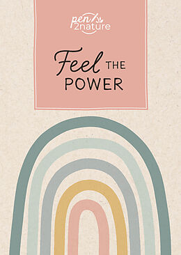 Fester Einband Feel The Power  Nachhaltiges Notizbuch in A5 mit Hardcover und Regenbogen-Motiv von pen2nature