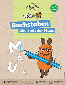 Kartonierter Einband (Kt) Buchstaben üben mit der Maus. Nachhaltiges Vorschulbuch für Kinder ab 5 Jahren von pen2nature