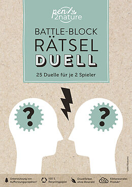 Kartonierter Einband Battle-Block Rätsel-Duell | Spieleblock mit 25 Duellen für je 2 Spieler von 