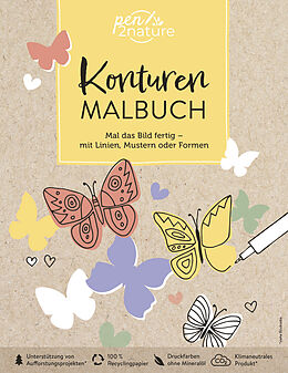 Kartonierter Einband (Kt) Konturen-Malbuch | Mal das Bild fertig - mit Linien, Mustern oder Formen von 