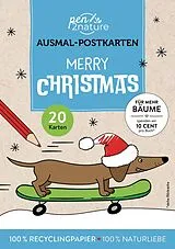 Kartonierter Einband Merry Christmas! 20 Ausmal-Postkarten von 