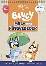 Kartonierter Einband Bluey Mal- und Rätselblock für Kinder ab 4 Jahren von pen2nature