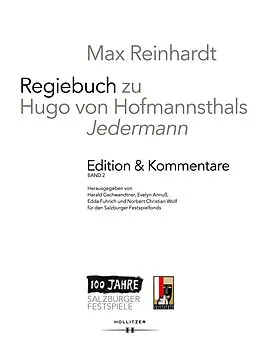 E-Book (pdf) Max Reinhardt: Regiebuch zu Hugo von Hofmannsthals "Jedermann" | Edition & Kommentare von 