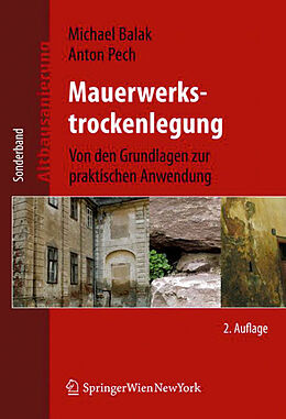 E-Book (pdf) Mauerwerkstrockenlegung von Michael Balak, Anton Pech