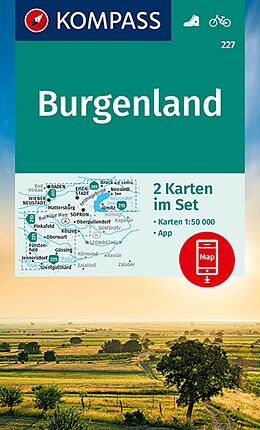 (Land)Karte KOMPASS Wanderkarten-Set 227 Burgenland (2 Karten) 1:50.000 von 